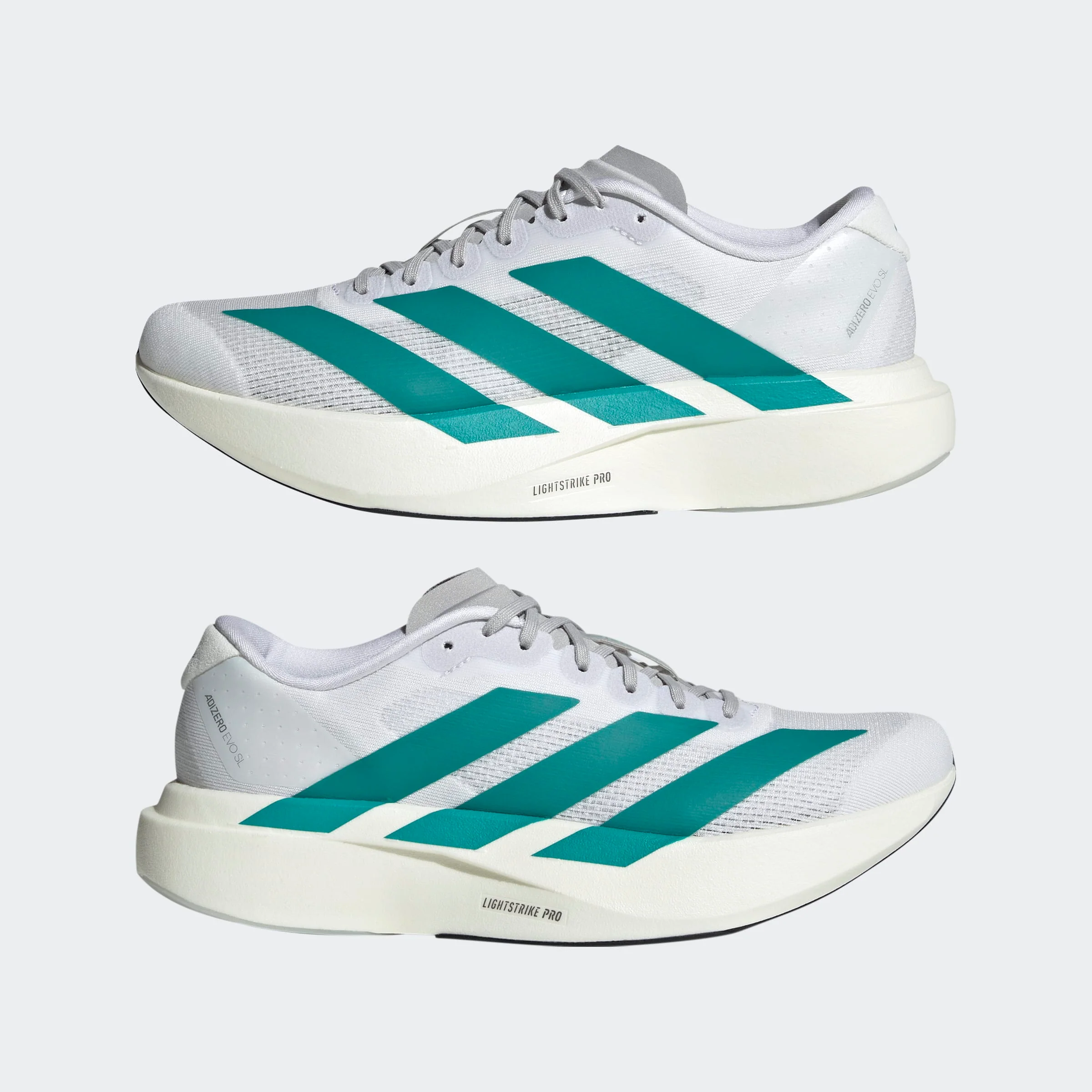 Adidas Women's Adizero Evo SL Cloud White Pure Teal Grey Two JS4451 - Image 7