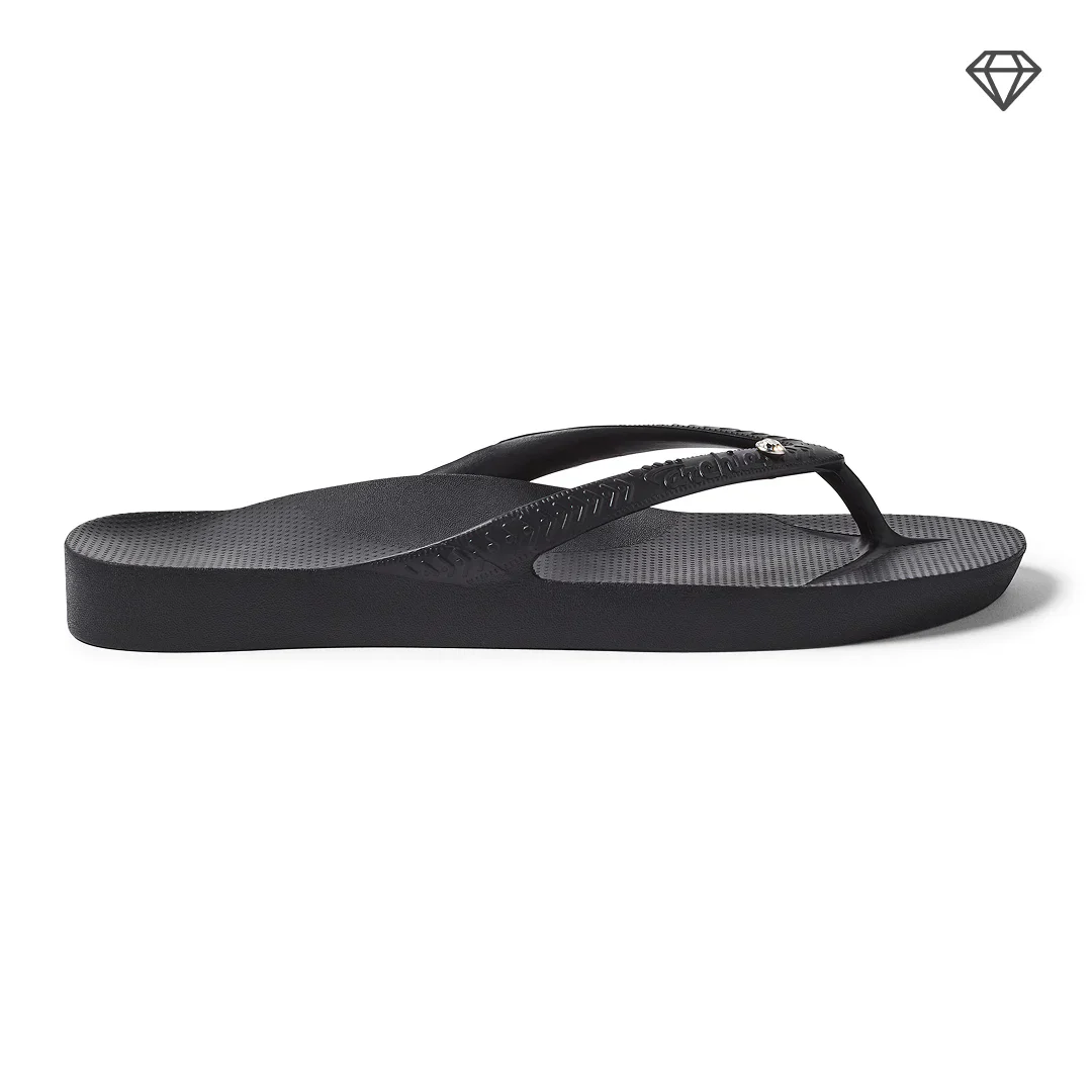 Archies Arch Support Flip Flops Black Crystal - Image 2