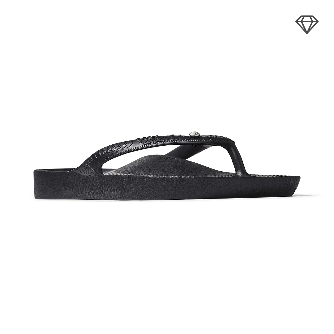 Archies Arch Support Flip Flops Black Crystal - Image 3