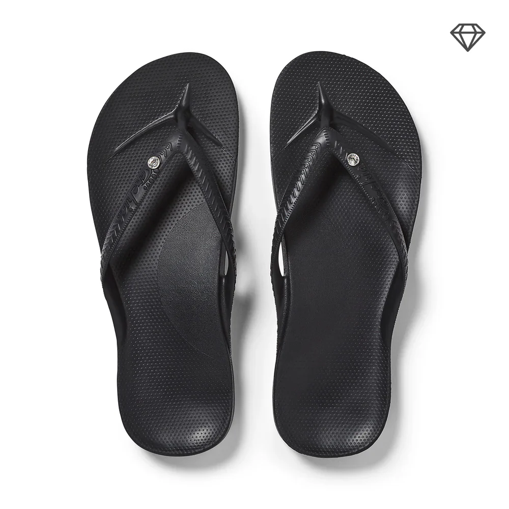Archies Arch Support Flip Flops Black Crystal - Image 7