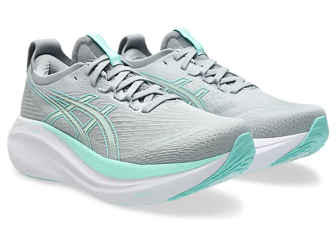 Asics Women's Gel Nimbus 27 Piedmont Grey Illuminate Mint