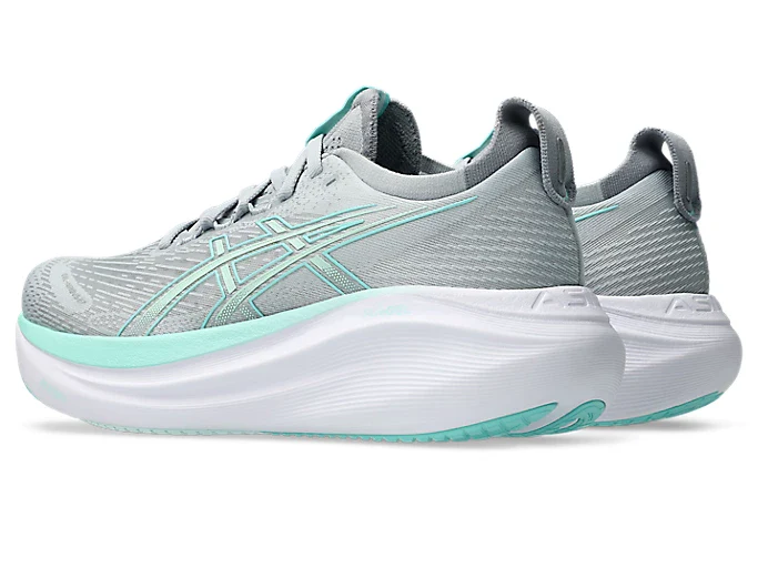 Asics Women's Gel Nimbus 27 Piedmont Grey Illuminate Mint - Image 3
