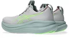 Asics Women's Gel Nimbus 28 Cloud Grey Illuminate Green - Image 6