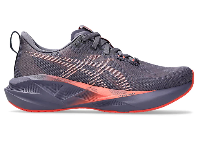 Asics Women's Novablast 5 Greyish Purple Coral Reef - Image 2