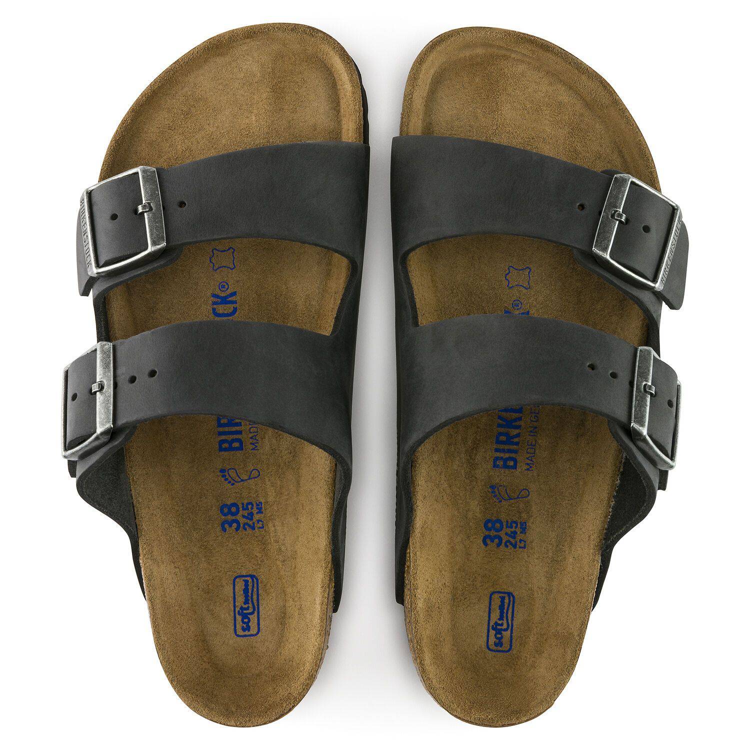Birkenstock Arizona Black Oiled Leather Soft Footbed 0752481 - Image 3