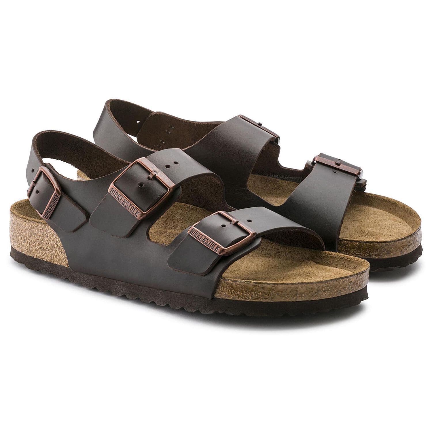 Birkenstock Milano Brown Amalfi Leather Soft Footbed 0234541 - Image 2