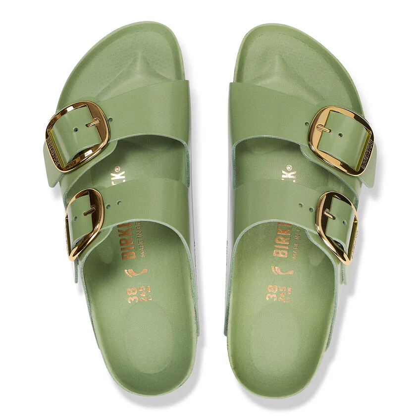 Birkenstock Women’s Arizona Big Buckle Hi-Shine Green Tea - Image 3