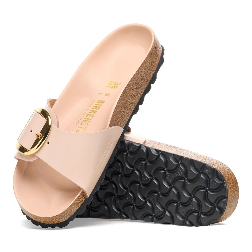 Birkenstock Women’s Madrid Big Buckle High Shine Beige 1026496