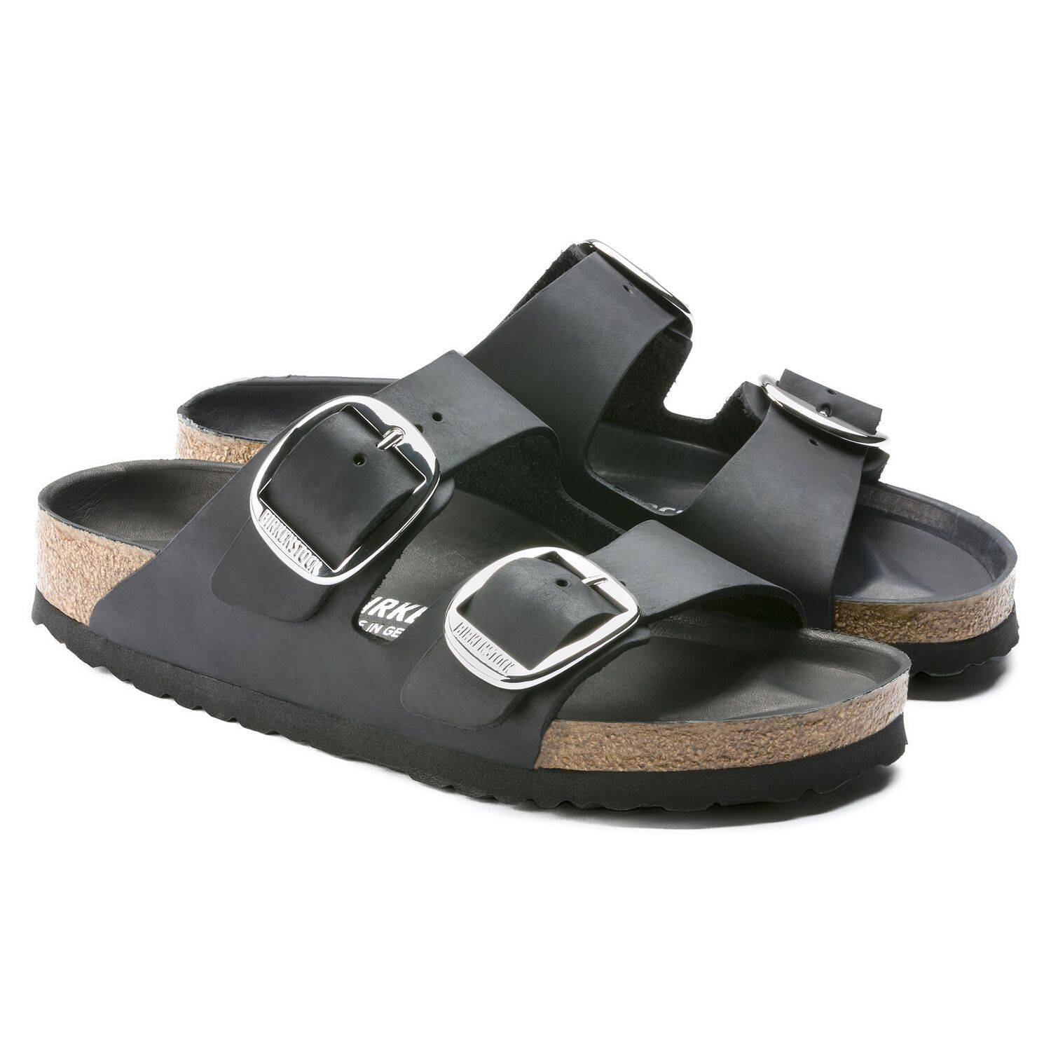 Birkenstock Women's Arizona Big Buckle Silver Buckle Oiled Leather Black 1011074/1011075 - Image 3
