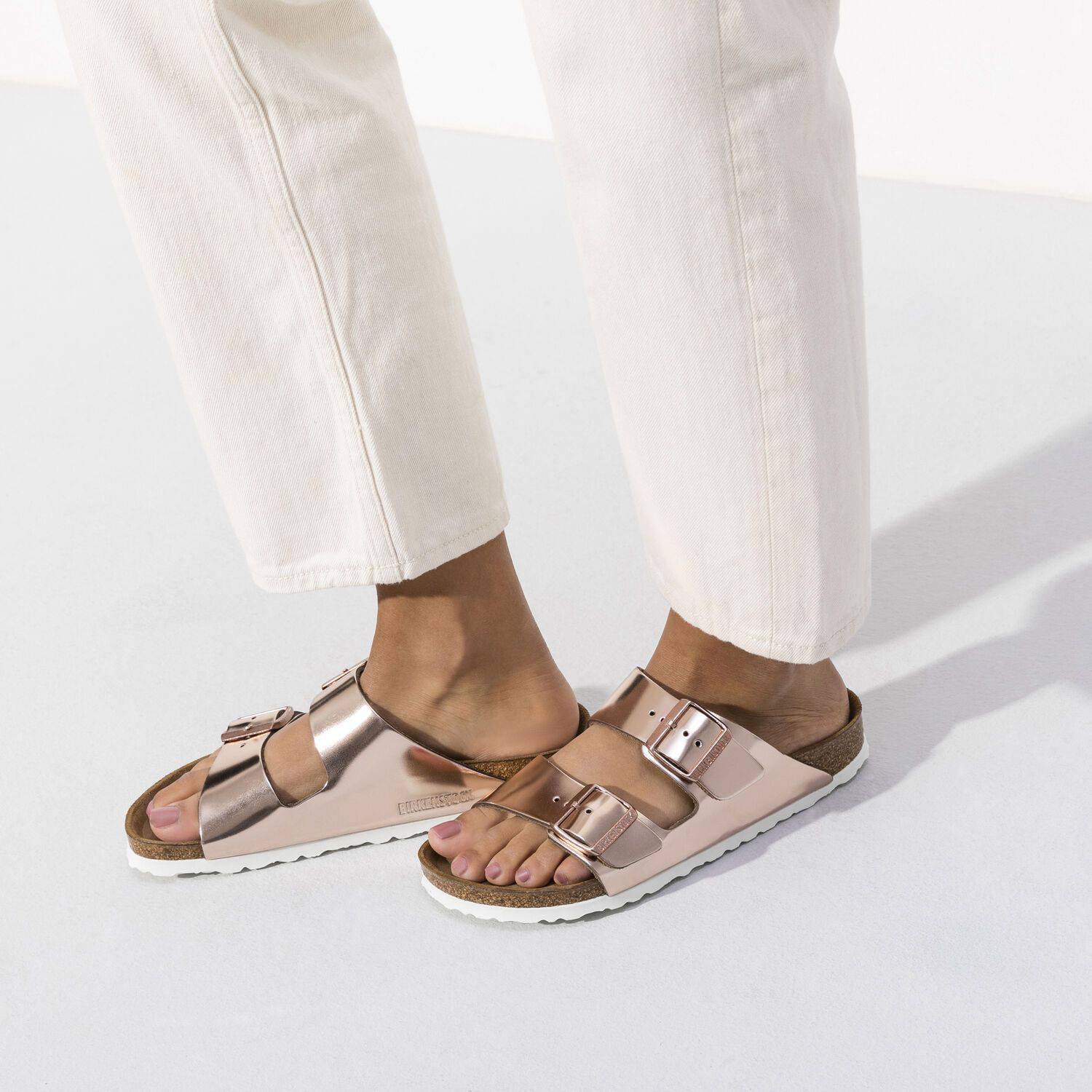 Birkenstock Women's Arizona Copper White Sole Soft Footbed 0952091/ 0952093 - Image 6