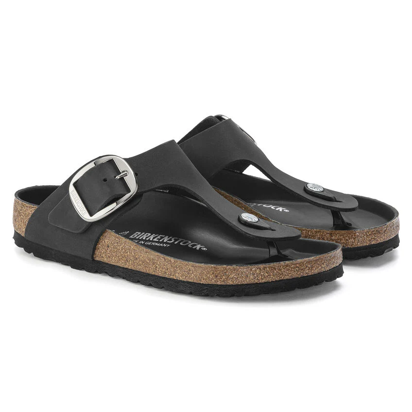 Birkenstock Women's Gizeh Big Buckle Oiled Black 1023334 - Image 3