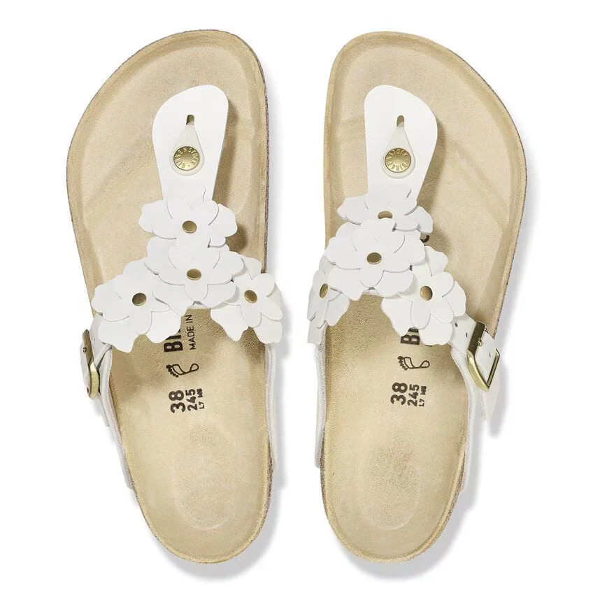 Birkenstock Women's Gizeh Flower Embellishment White - Image 3