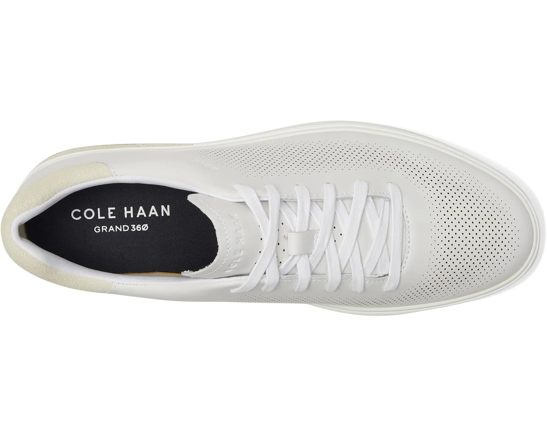 Cole Haan Men's GrandPro Anglelace Sneakers Optic White Silver Birch C39791 - Image 2