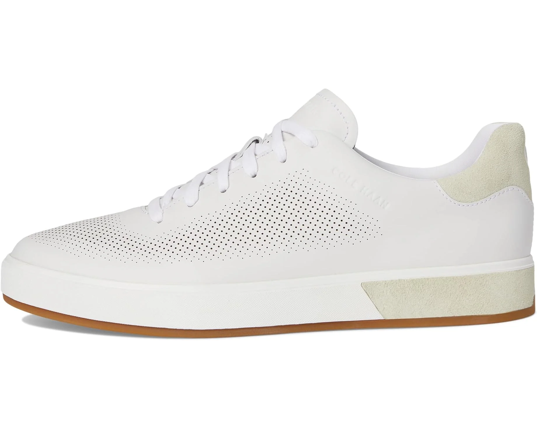 Cole Haan Men's GrandPro Anglelace Sneakers Optic White Silver Birch C39791 - Image 4