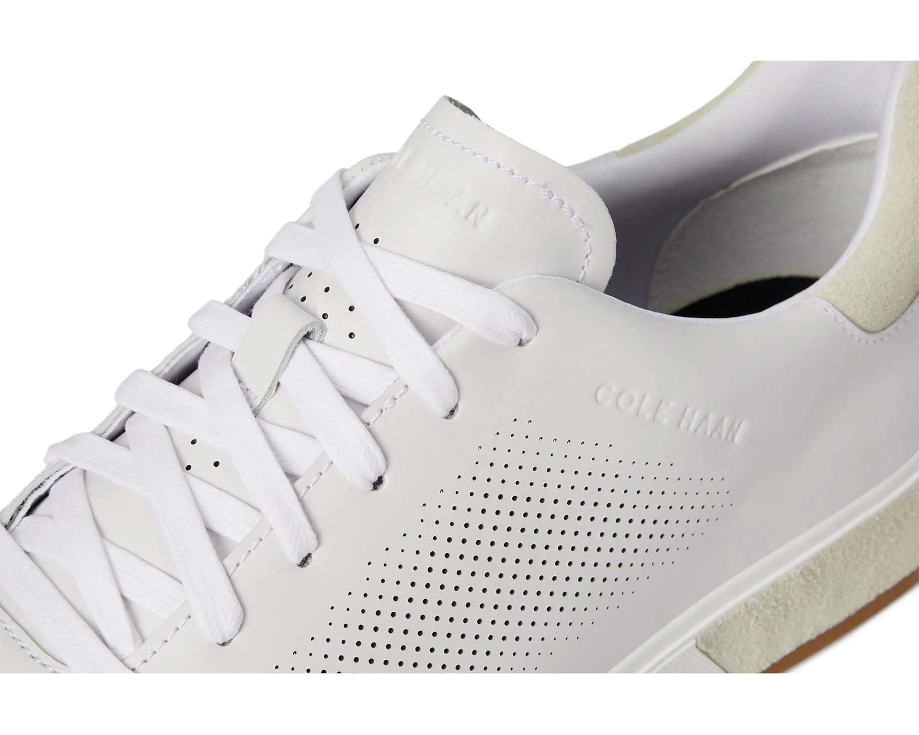 Cole Haan Men's GrandPro Anglelace Sneakers Optic White Silver Birch C39791 - Image 6