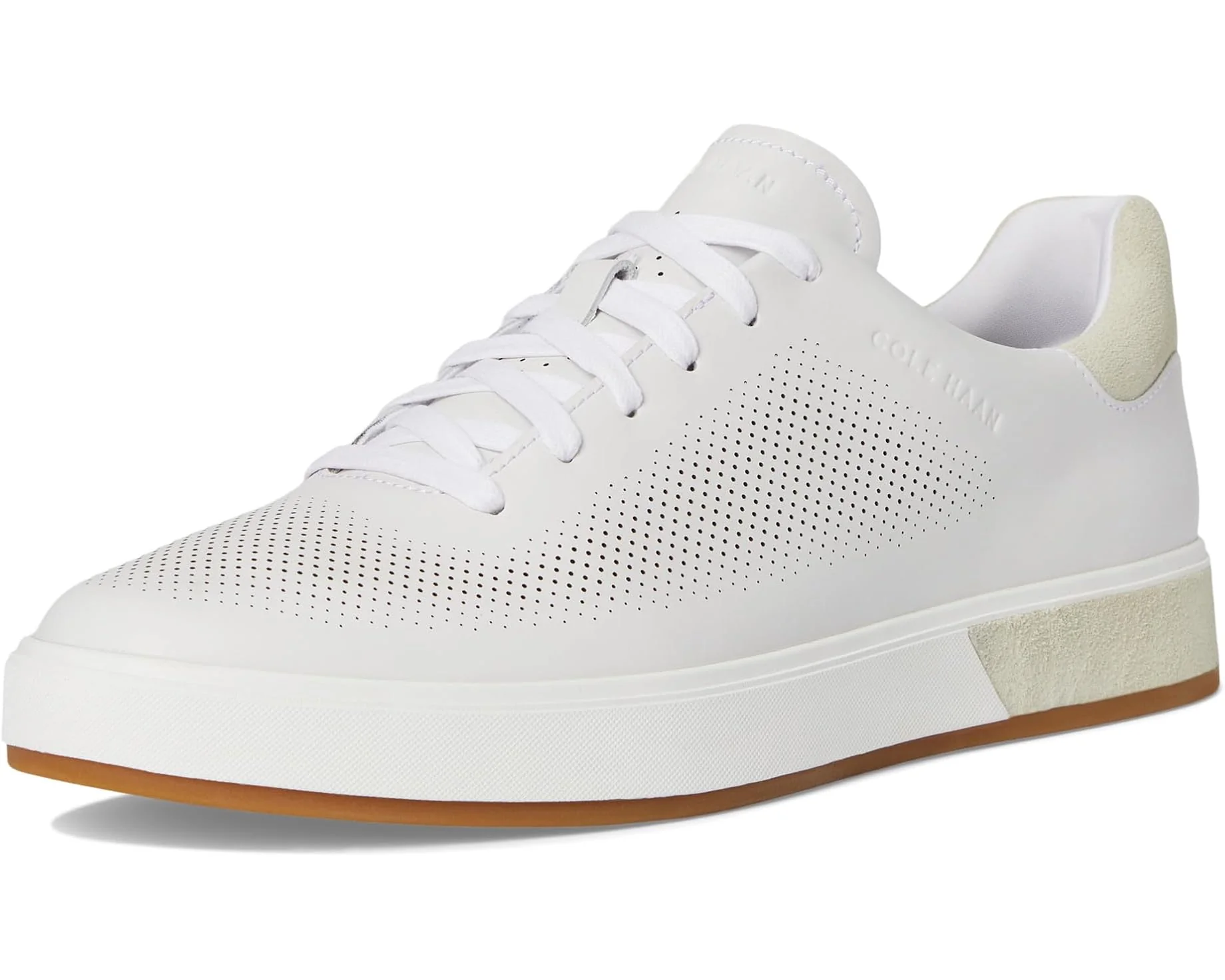 Cole Haan Men's GrandPro Anglelace Sneakers Optic White Silver Birch C39791 - Image 7