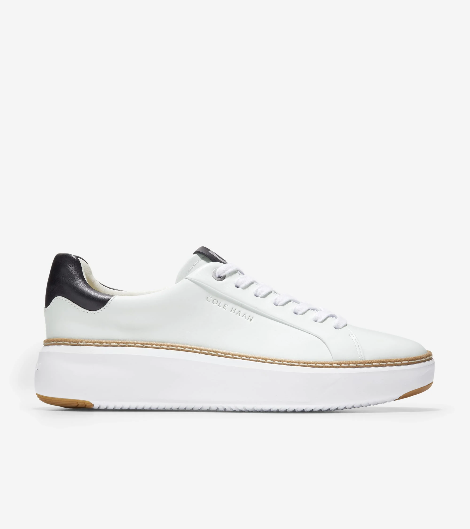 Cole Haan Women's Grandpro Topspin Sneaker Ivory Black Leather W22707 - Image 2