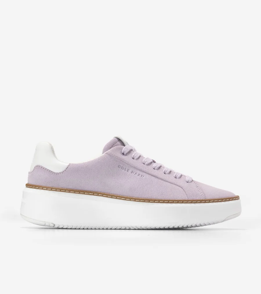 Cole Haan Women's Grandpro Topspin Sneaker Thistle Suede White W32595 - Image 2
