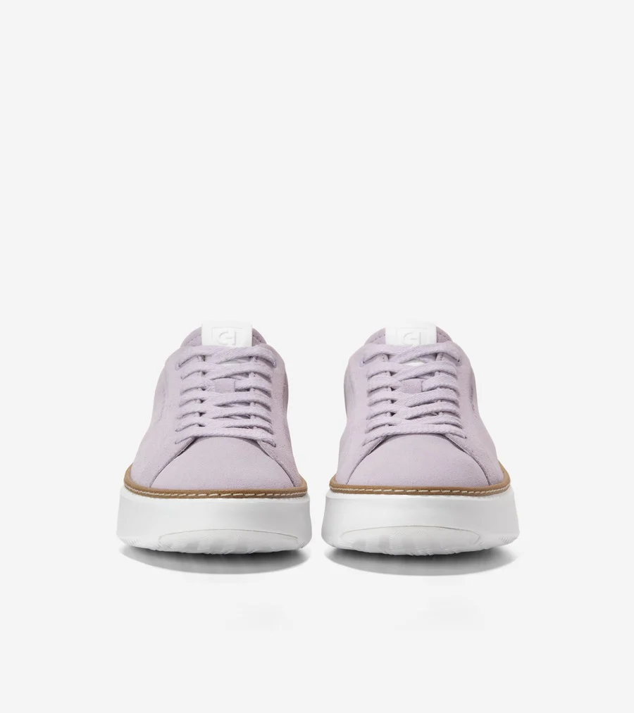 Cole Haan Women's Grandpro Topspin Sneaker Thistle Suede White W32595 - Image 3