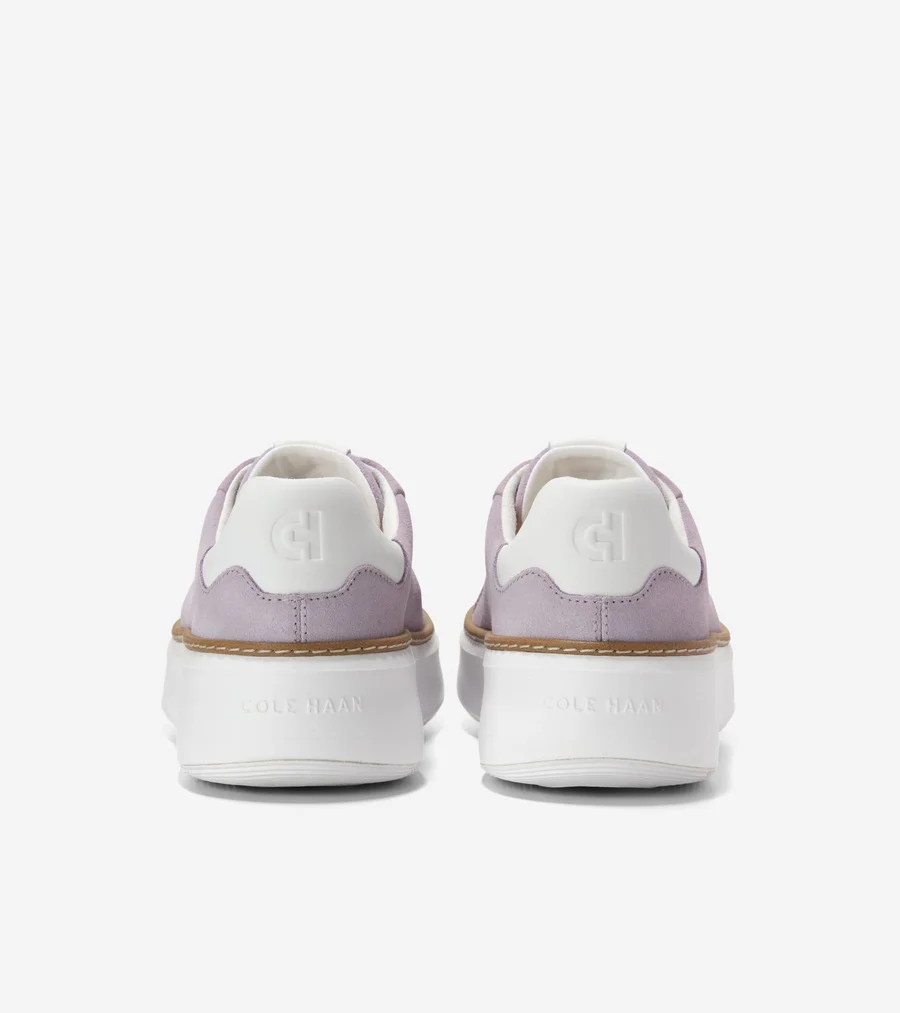 Cole Haan Women's Grandpro Topspin Sneaker Thistle Suede White W32595 - Image 5