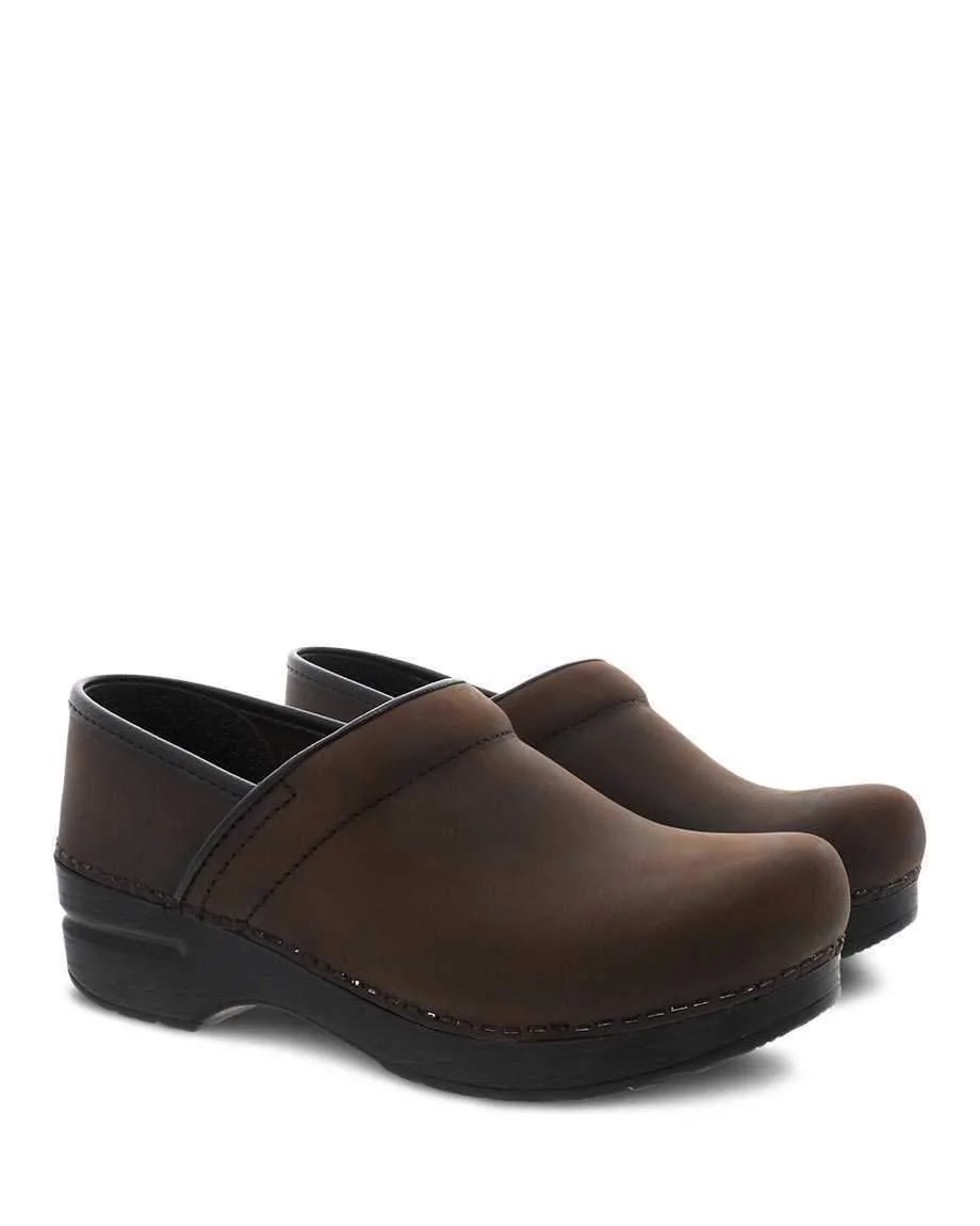Dansko Unisex Professional Antique Brown Black Oiled Leather Clog