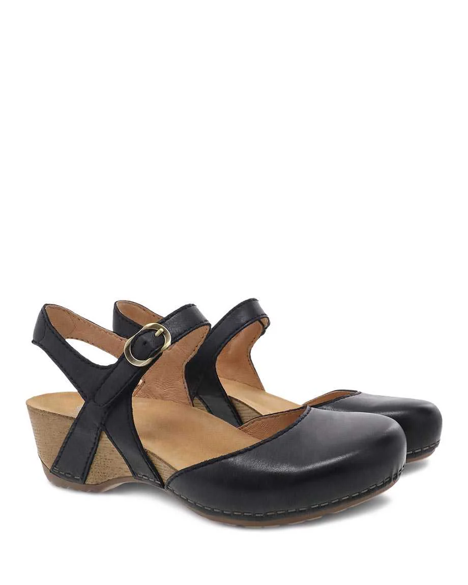Dansko Women's Tiffani Milled Burnished Black