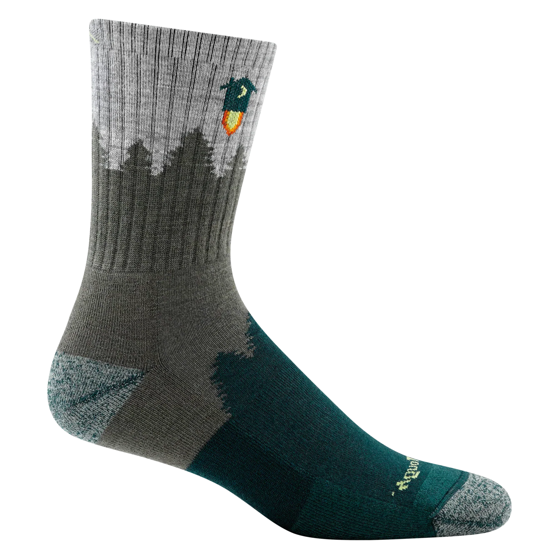Darn Tough Vermont Men's Number 2 Micro Crew Midweight Hiking Socks Green 1974
