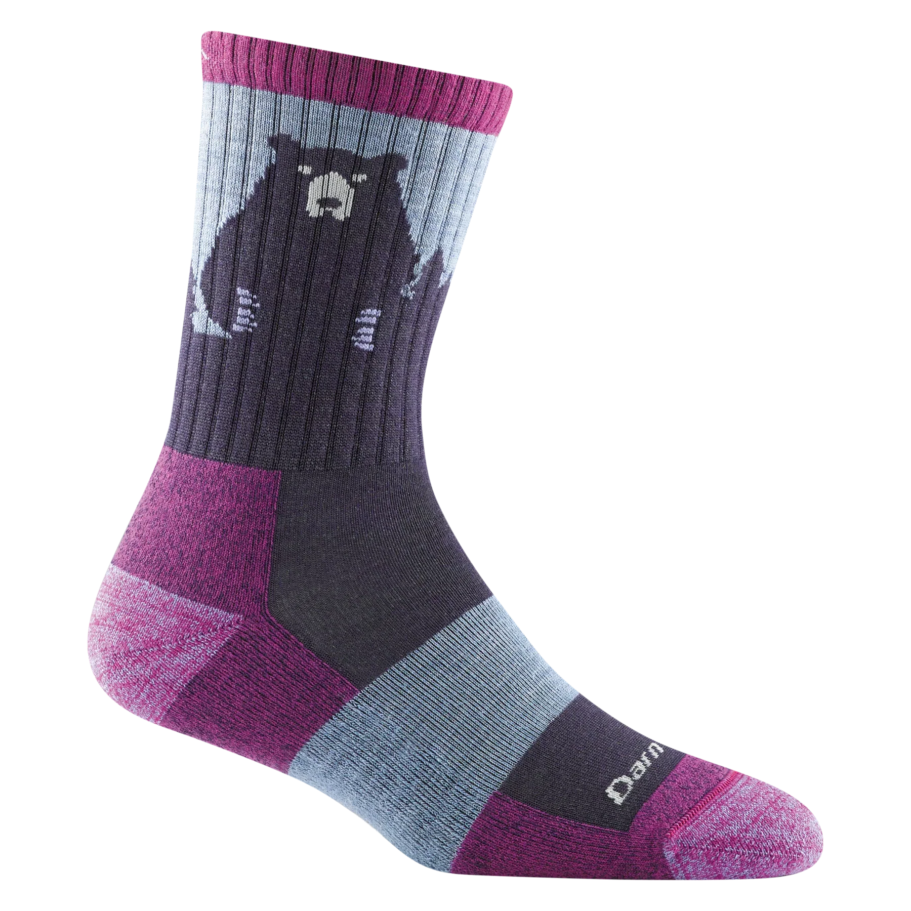 Darn Tough Vermont Women's Bear Town Micro Crew Lightweight Hiking Socks Purple 1970