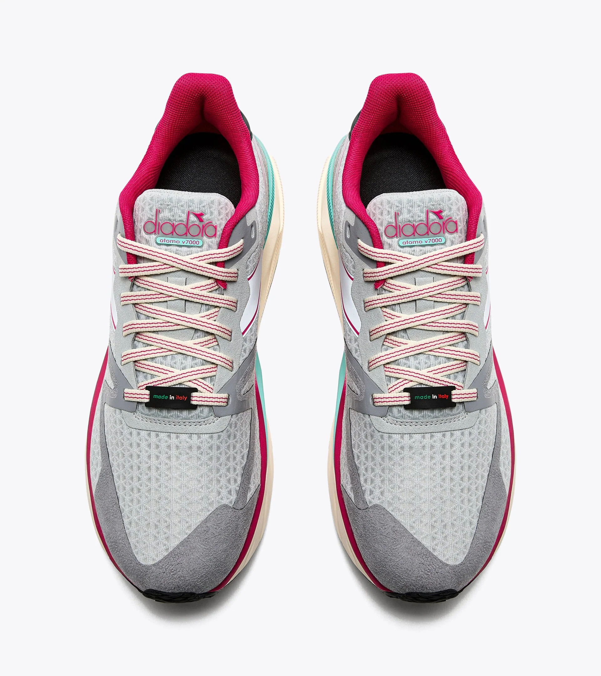 Diadora Women’s Atomo V7000 Silver White Rubin Red - Image 6