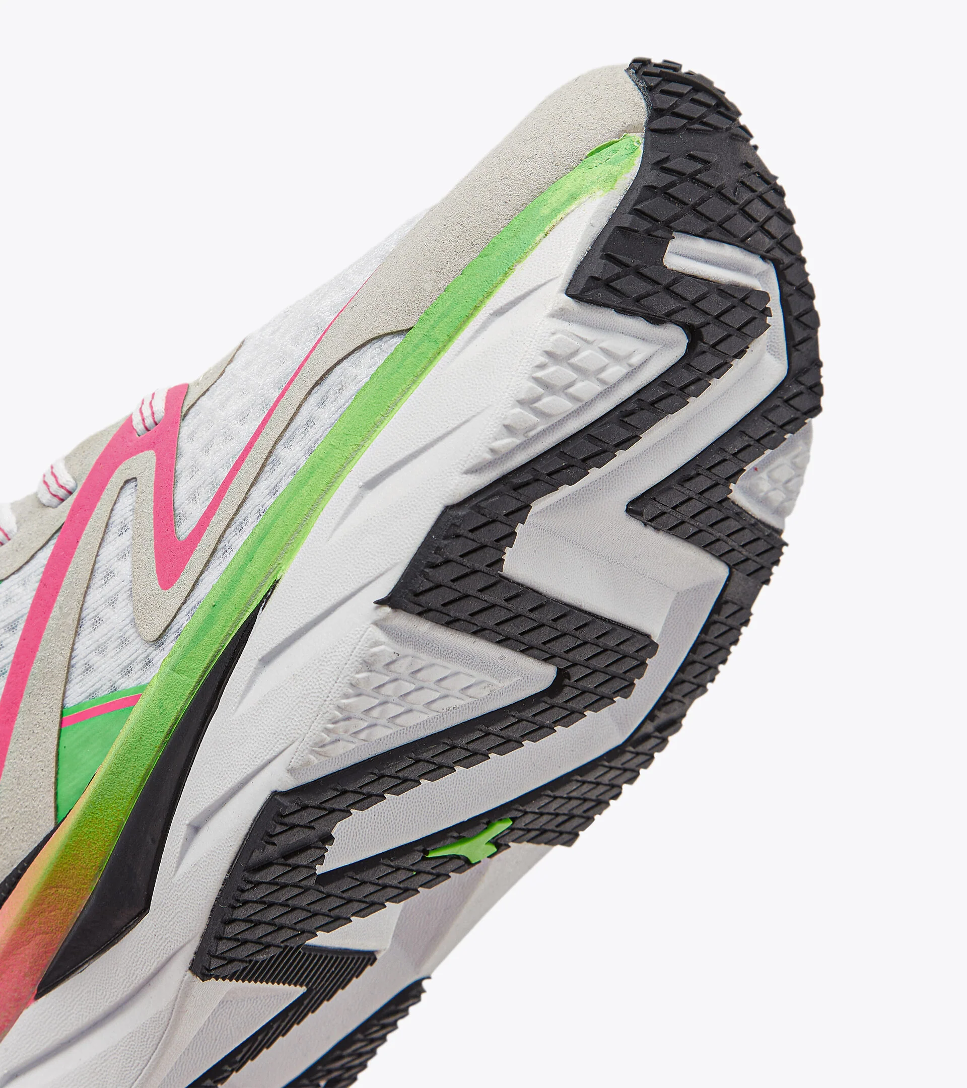 Diadora Women’s Atomo V7000 White Green Fluo Pink - Image 3
