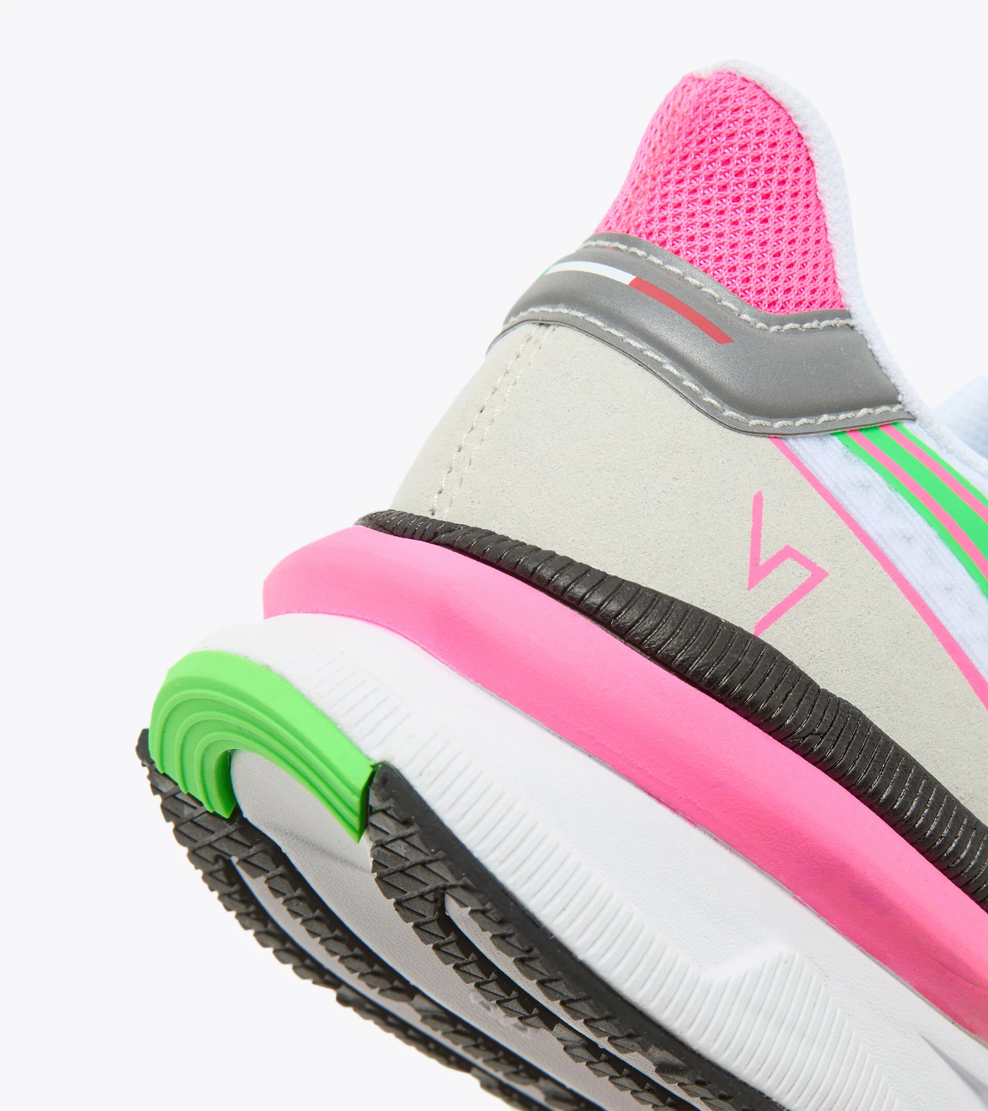 Diadora Women’s Atomo V7000 White Green Fluo Pink - Image 4