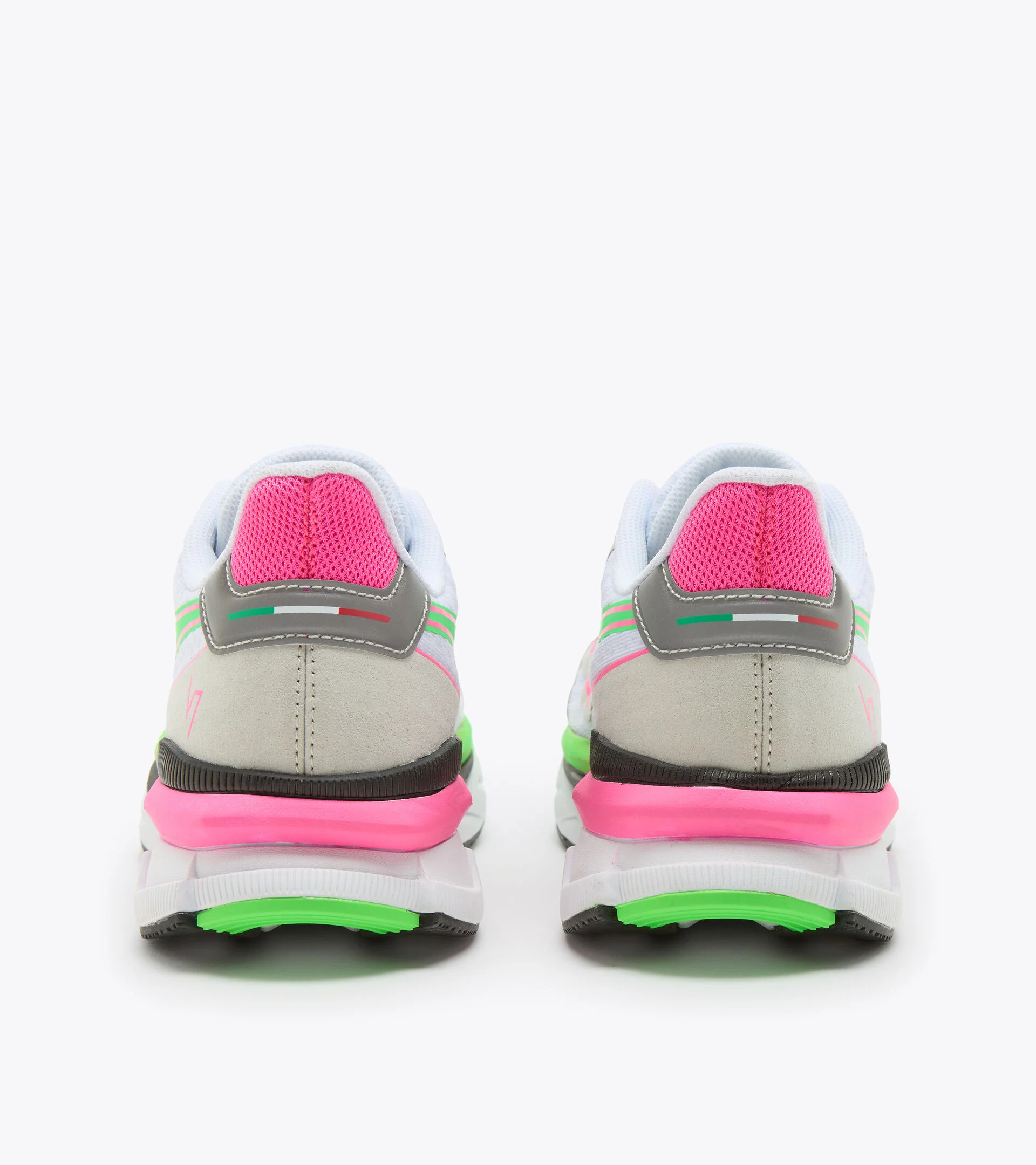 Diadora Women’s Atomo V7000 White Green Fluo Pink - Image 6