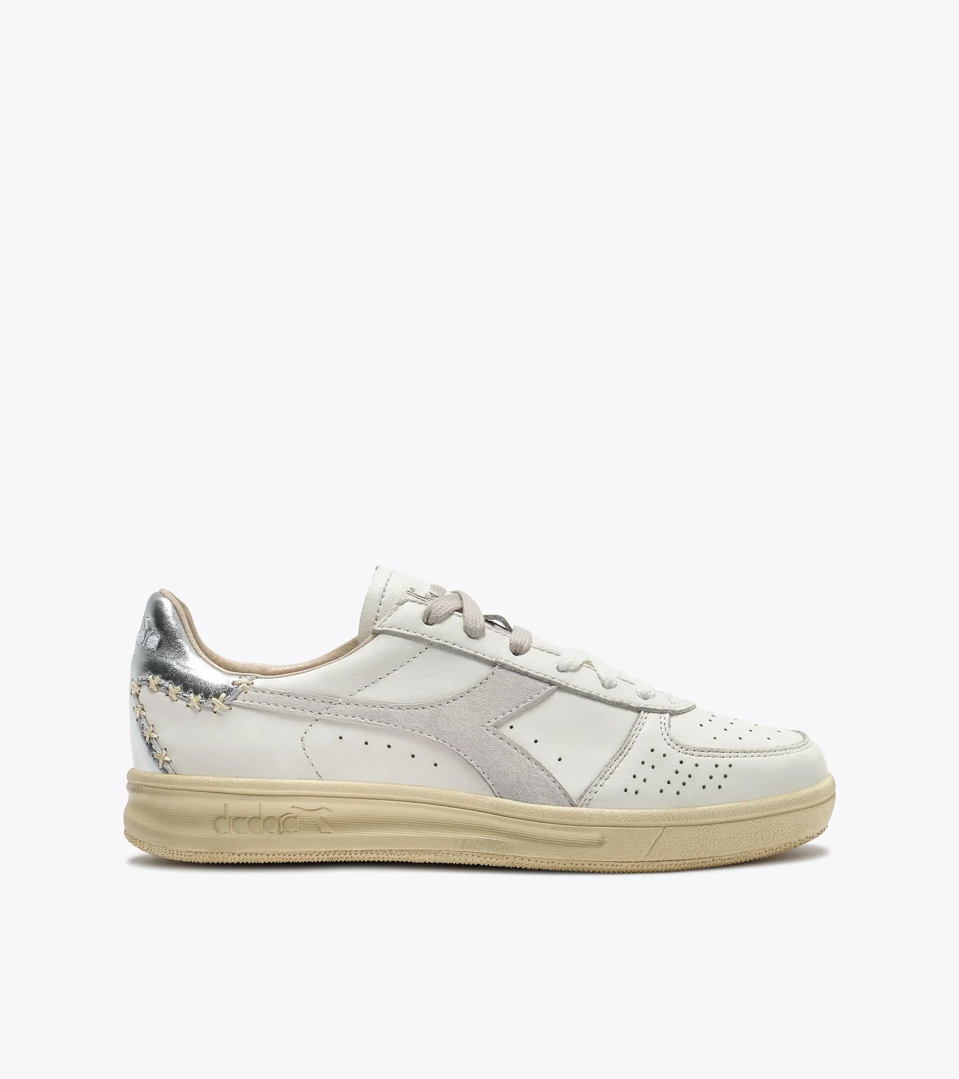 Diadora Heritage Women's B.Elite X-Stitch White Silver