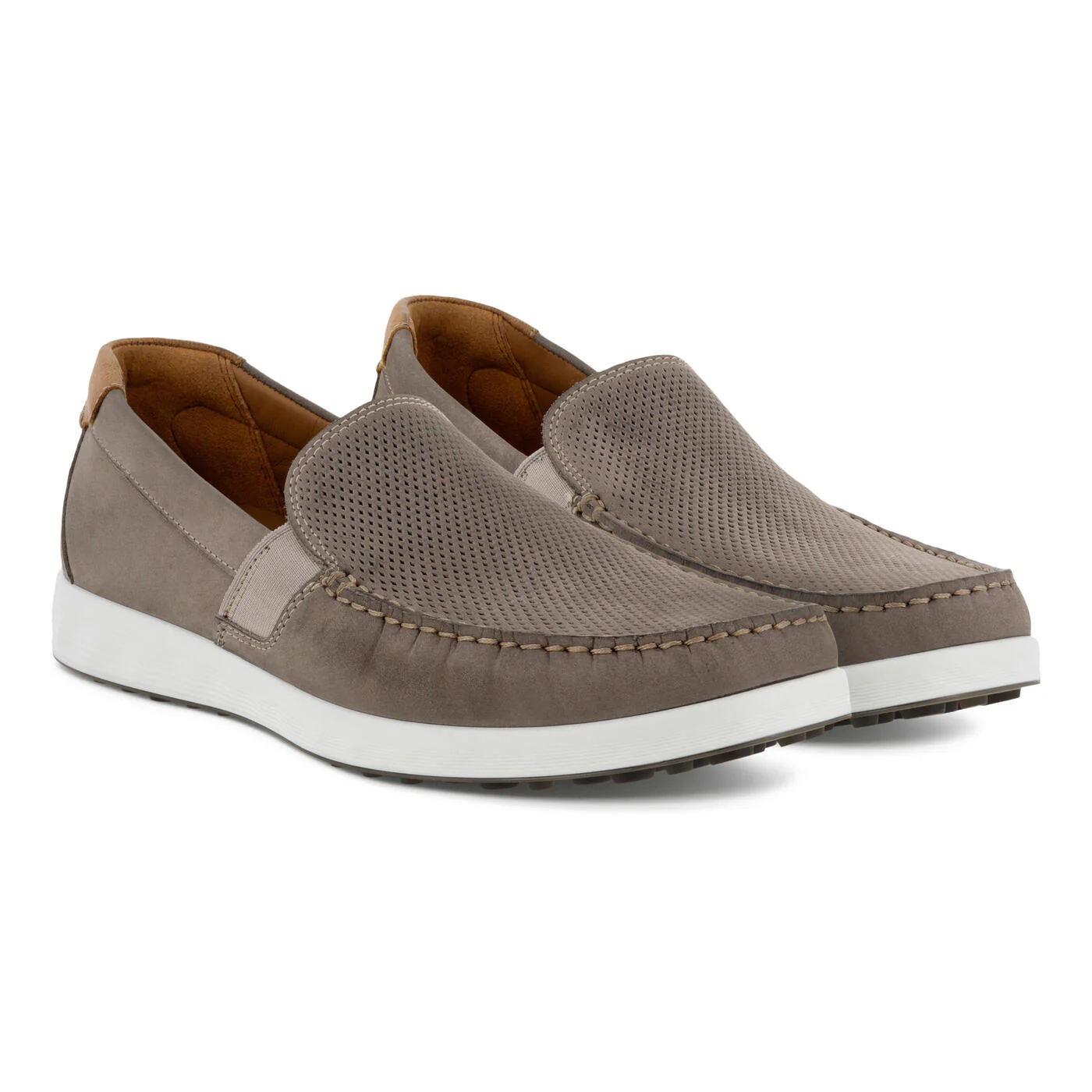 Ecco Men’s Lite Moc Slip On Warm Grey Cognac 54050458267 - Image 4