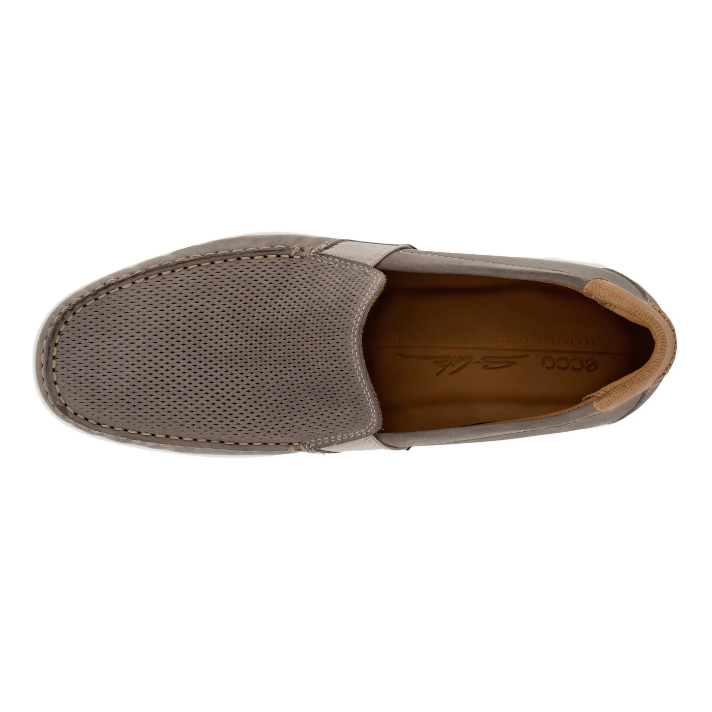 Ecco Men’s Lite Moc Slip On Warm Grey Cognac 54050458267 - Image 5