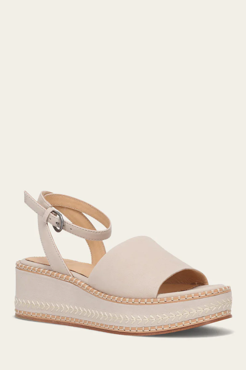 Frye Women’s Joy Ankle Strap Platform Sandal Ivory