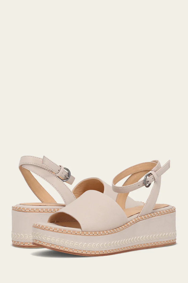 Frye Women’s Joy Ankle Strap Platform Sandal Ivory - Image 2