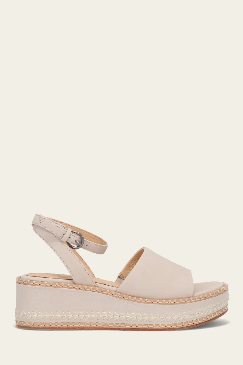 Frye Women’s Joy Ankle Strap Platform Sandal Ivory - Image 4