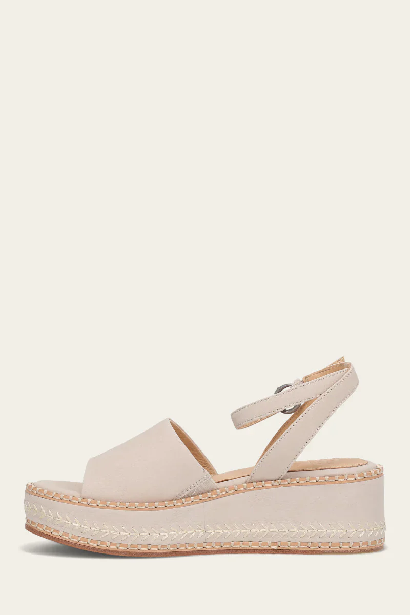 Frye Women’s Joy Ankle Strap Platform Sandal Ivory - Image 5