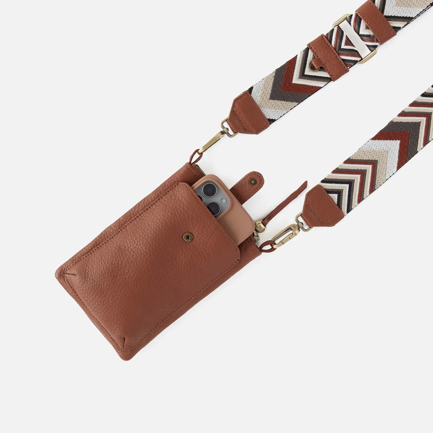 Hobo Cass Phone Crossbody Bridle Brown - Image 2