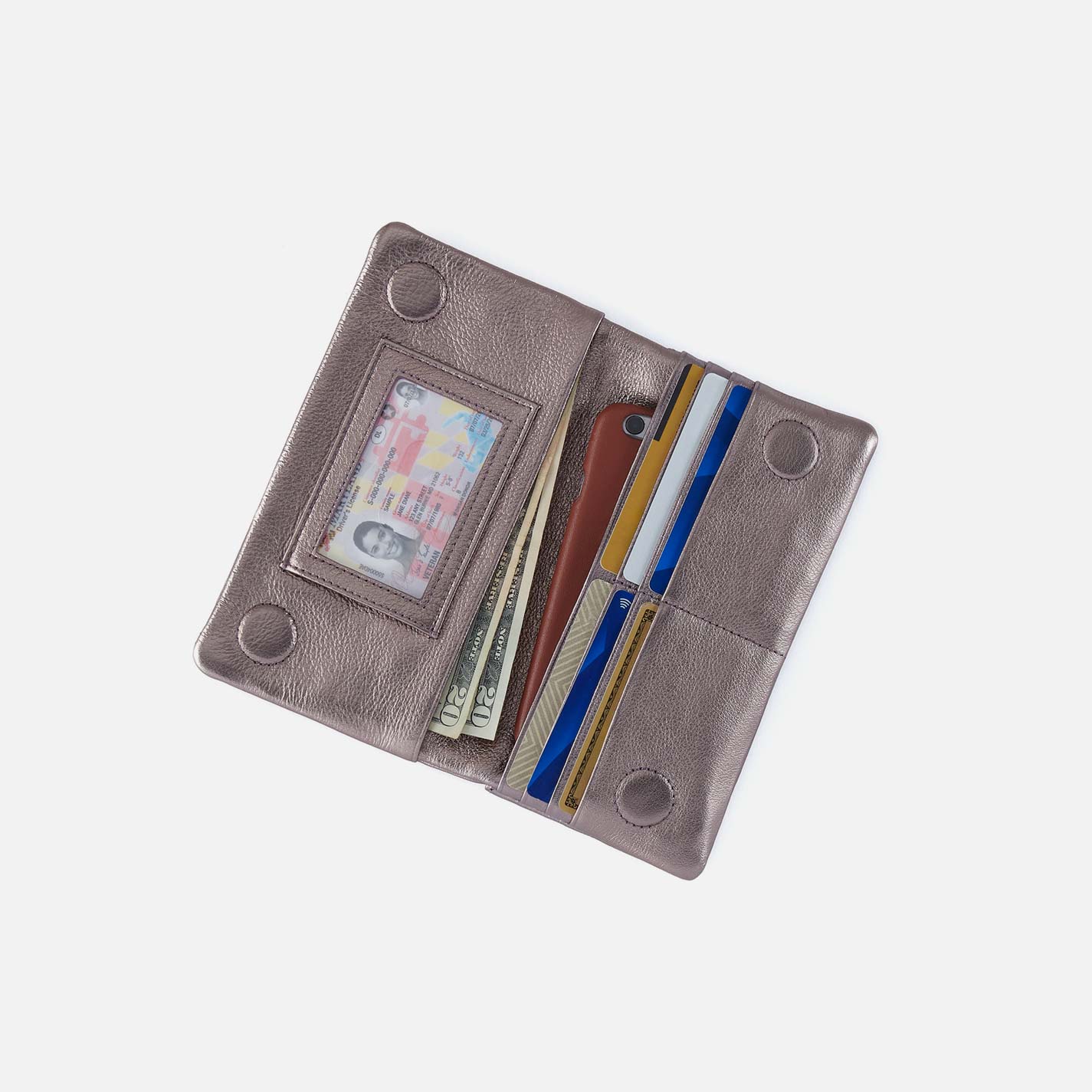 Hobo Lumen Continental Wallet Pewter Spur - Image 2