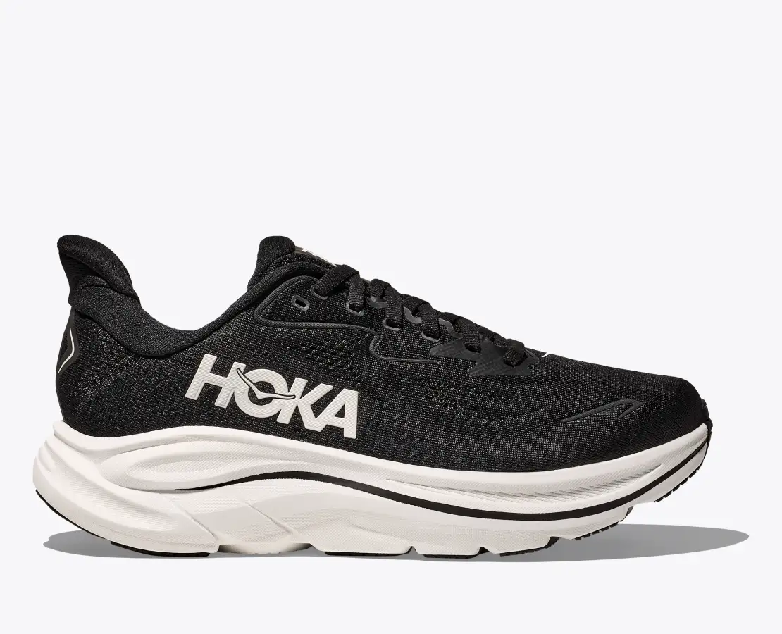 Hoka Men's Clifton 10 Black White - Image 2