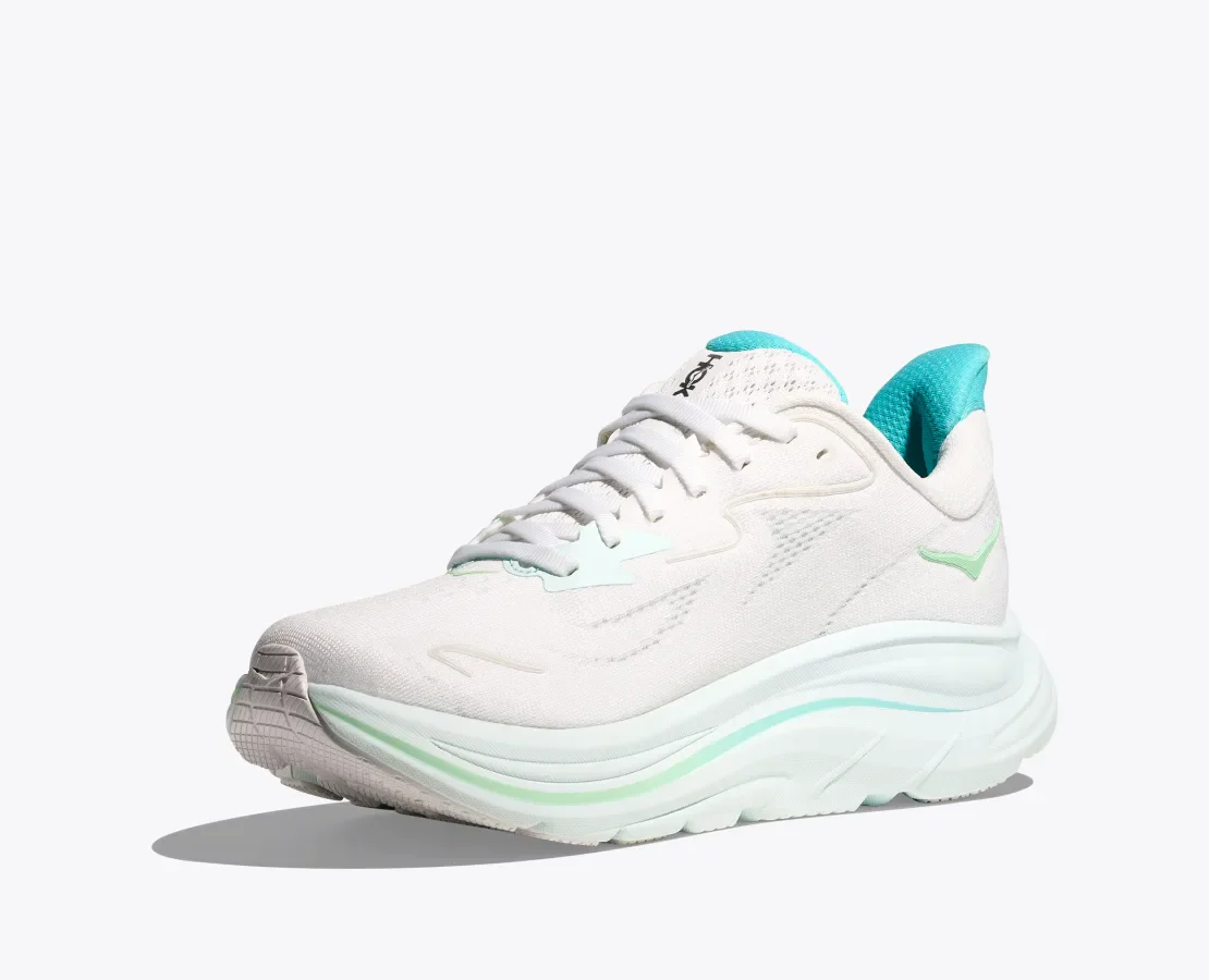 Hoka Women's Clifton 10 White Cielo Blue - Image 3