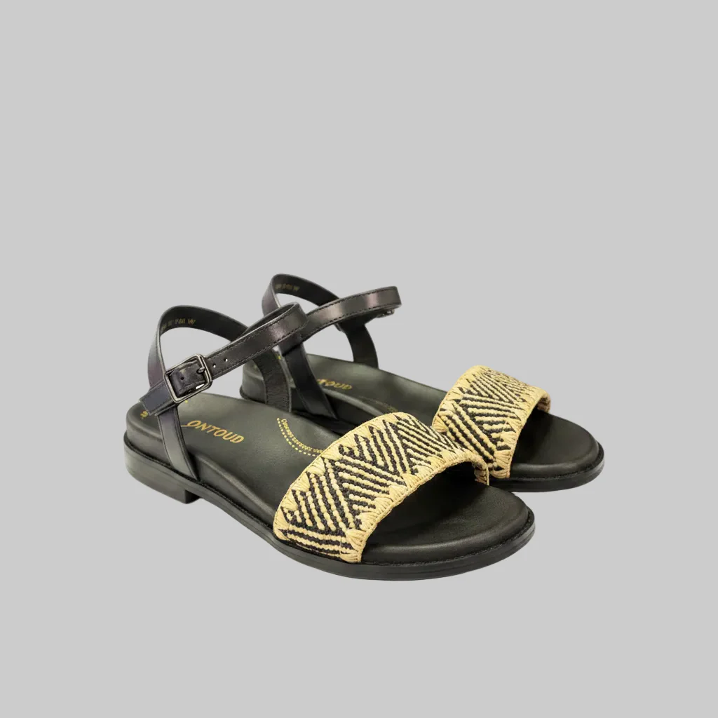 Jax & Bard Women's Ambitious Beige Raffia Black - Image 3
