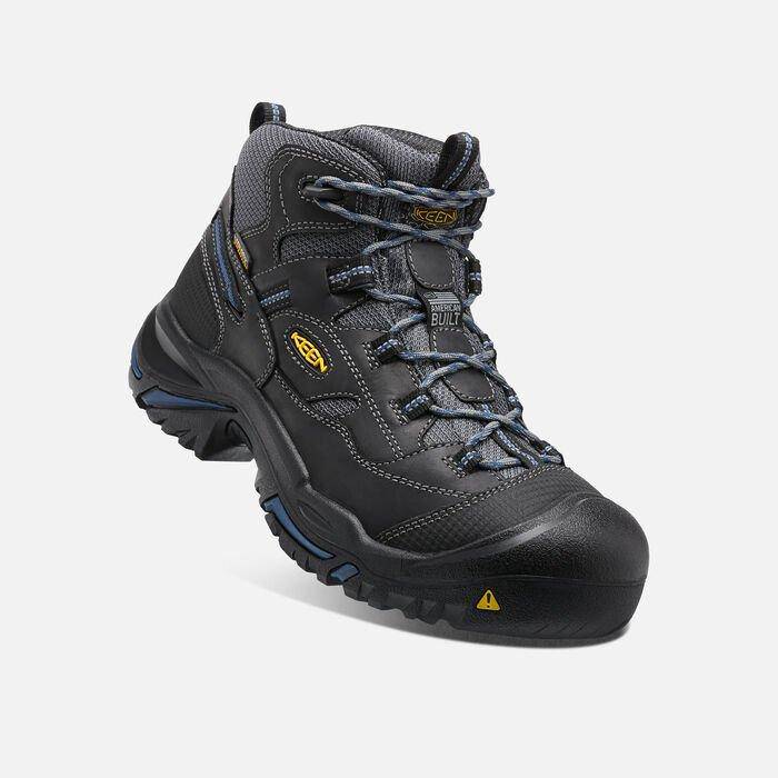 Keen Men's Braddock Mid Waterproof Soft Toe Raven Estate Blue Work Boot - Image 3