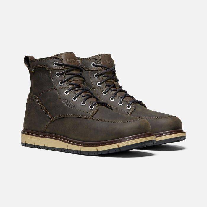 Keen Men's San Jose Waterproof Boot Aluminum Toe Cascade Brown Black - Image 3