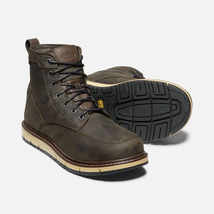 Keen Men's San Jose Waterproof Boot Soft Toe Cascade Brown Black