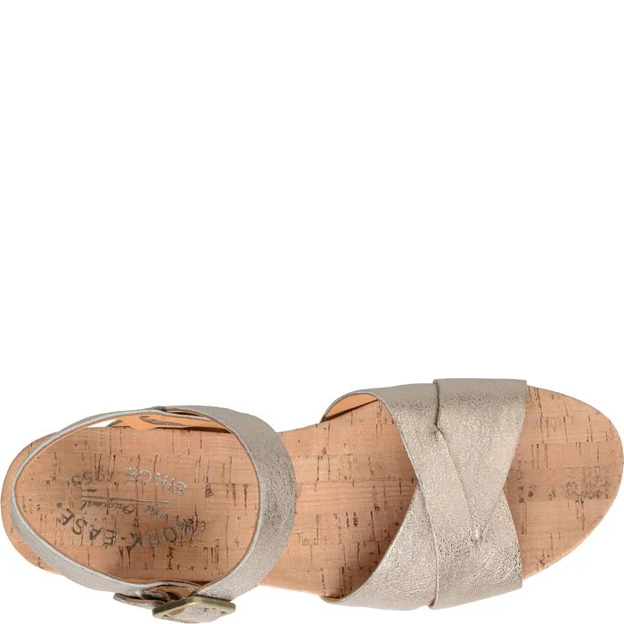 Kork Ease Women's Myrna 2.0 Soft Gold Metallic Wedge Sandal - Image 4