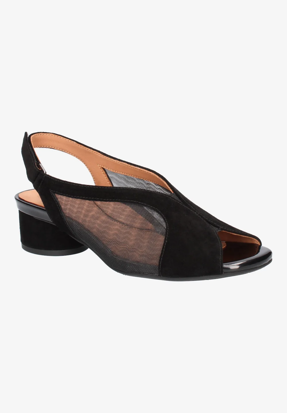 L'Amour Des Pieds Women's Estefana Black Kid Suede Mesh