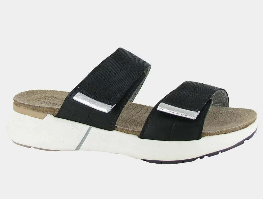 Naot Women's Calliope Soft Black Soft Silver Leather